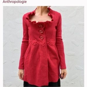 Anthropologie Charlie & Robin Wool Sweater Coat XS